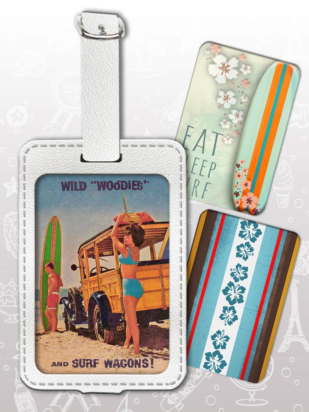 Bag Tag Set - Surf