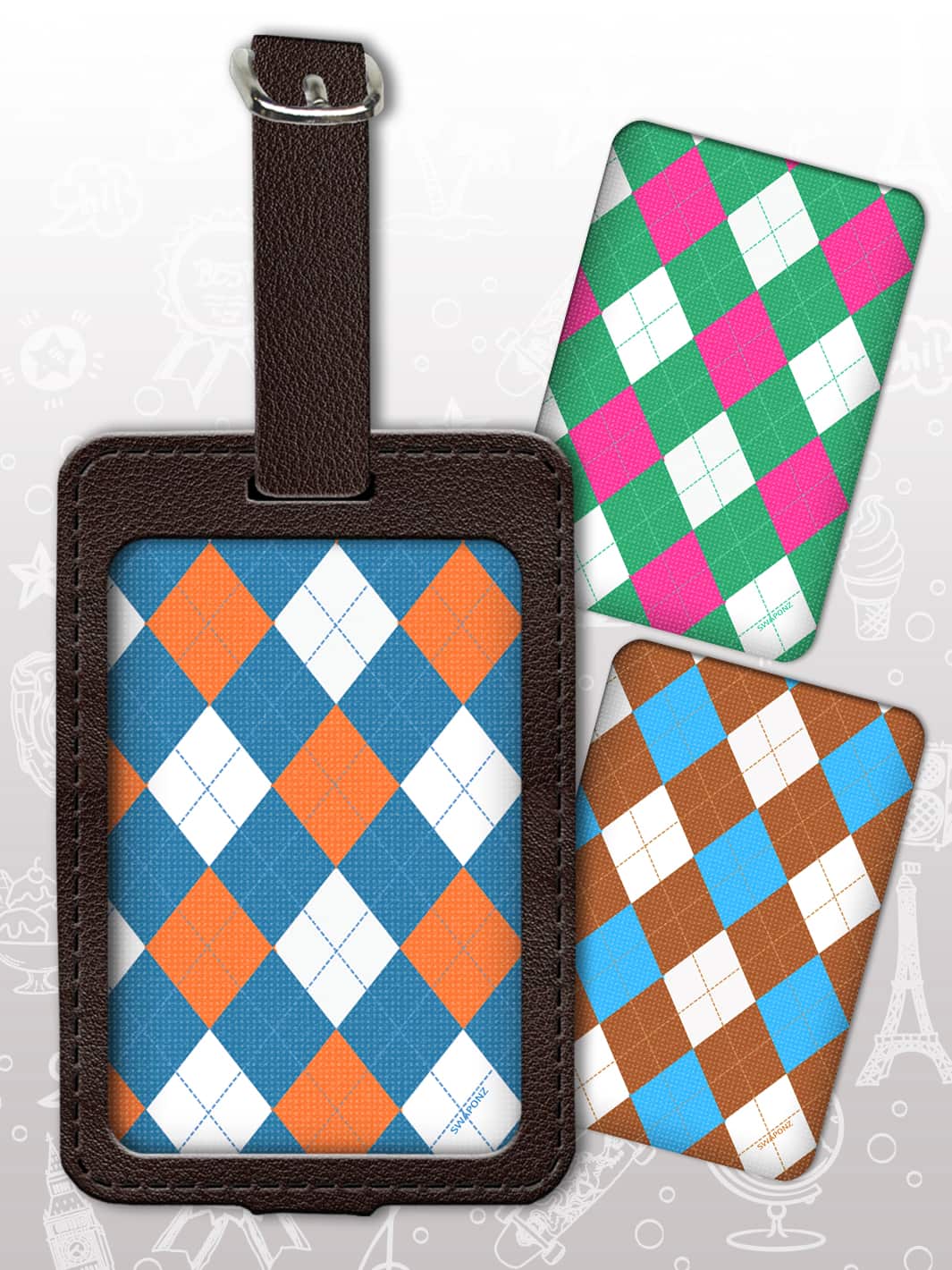 Bag Tag Set - Argyle 2